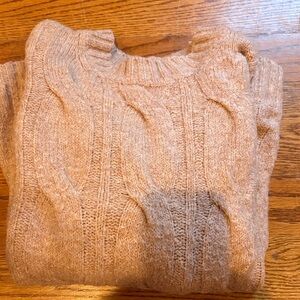 American Eagle Outfitters Tan Cable Knit Turtleneck Sweater